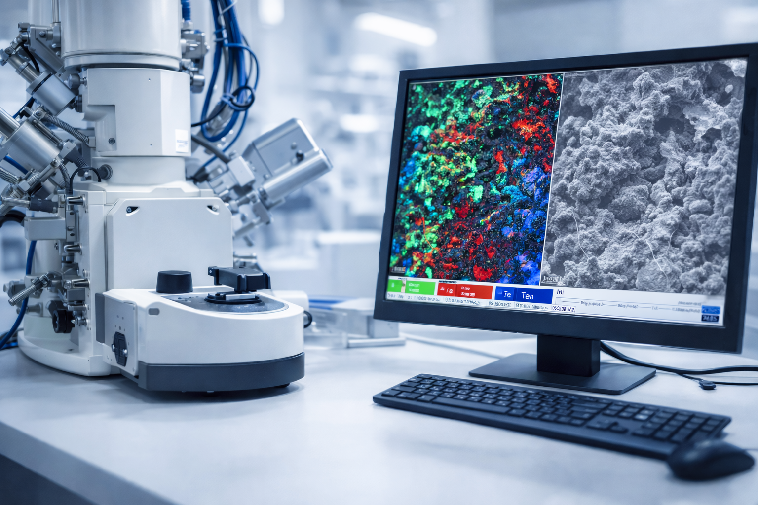 SEM Image + EDX Mapping